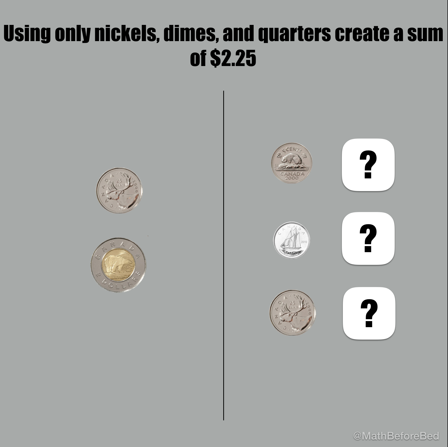 Nickles, Dimes, Quarters